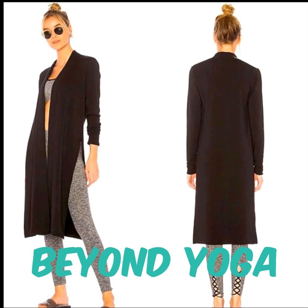 🪷 Beyond yoga fleece lined duster high slit cardigan